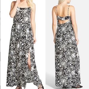 Leith Black Soft Bouquet Floral Print Cutout Maxi